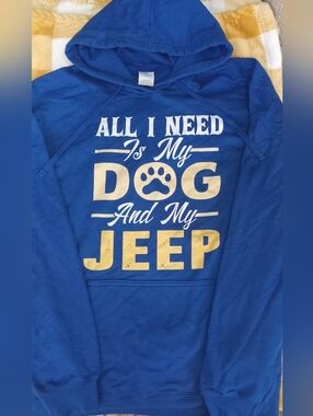 All I Need Is My Dog And My Jeep Blue Hoodie - Unbranded